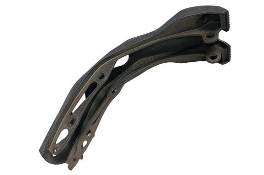 圖為3D列印鈦合金馬達固定件。照片來源/GSD Global