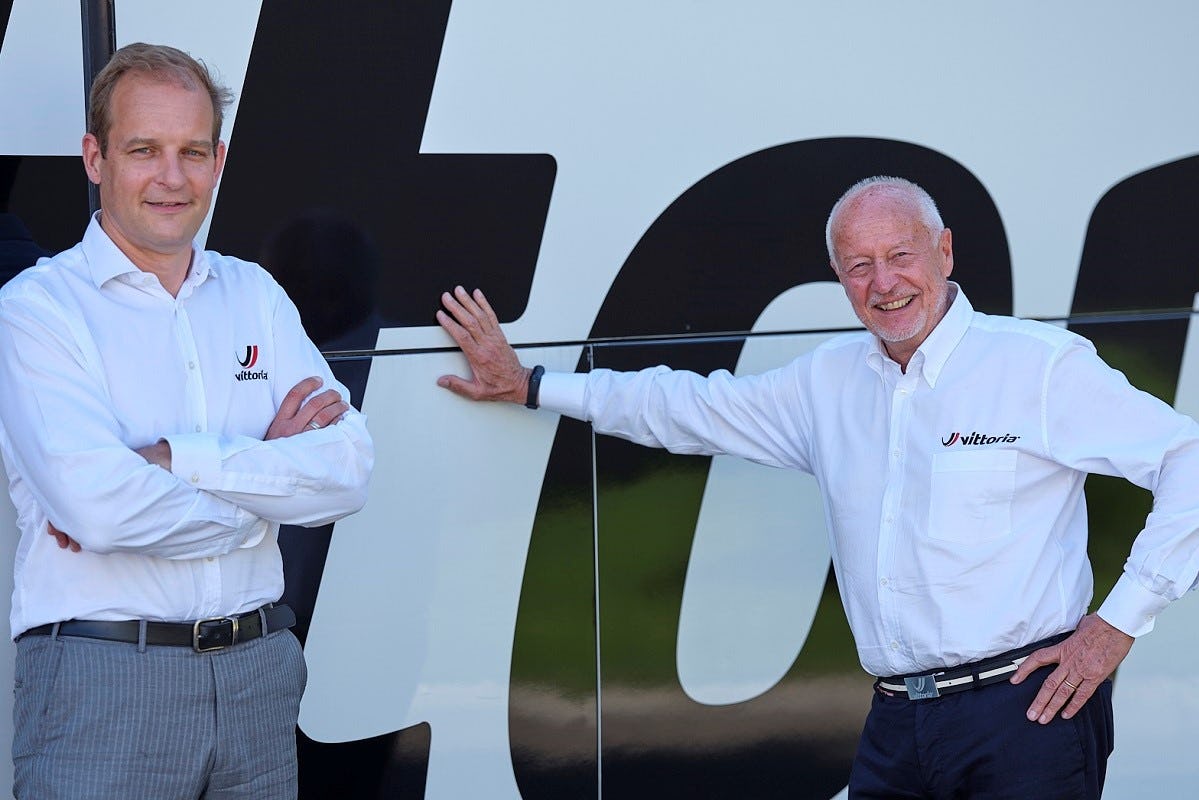 Vittoria Group’s President and CEO Rudie Campagne (l.) and his successor Stijn Vriens. – Photo Vittoria. 