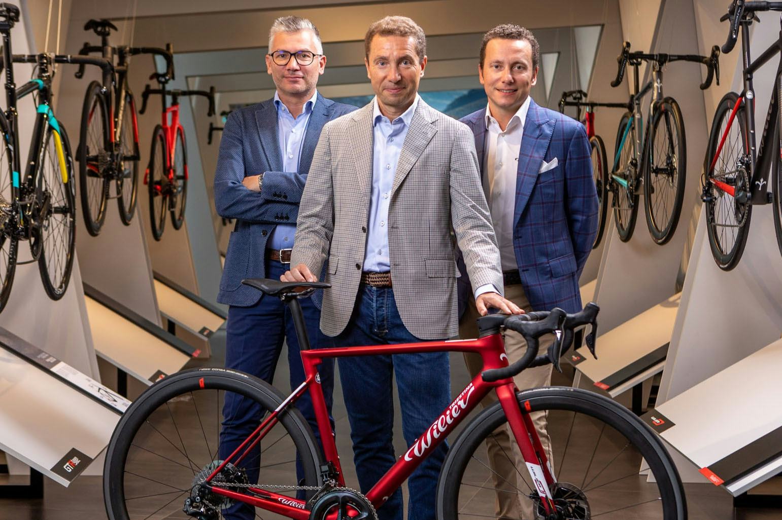 Steering the fortunes of the Wilier Triestina family business (from left to right): brothers Enrico, Michele and Andrea Gastaldello. - Photo Wilier Triestina 