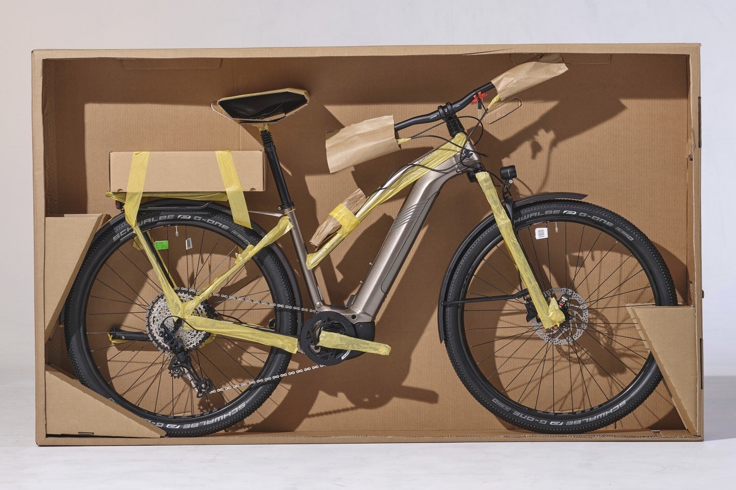 The new packaging is made of 20% FSC approved carton, 80% recycle carton and some rice paper tape. – Photo Cannondale
