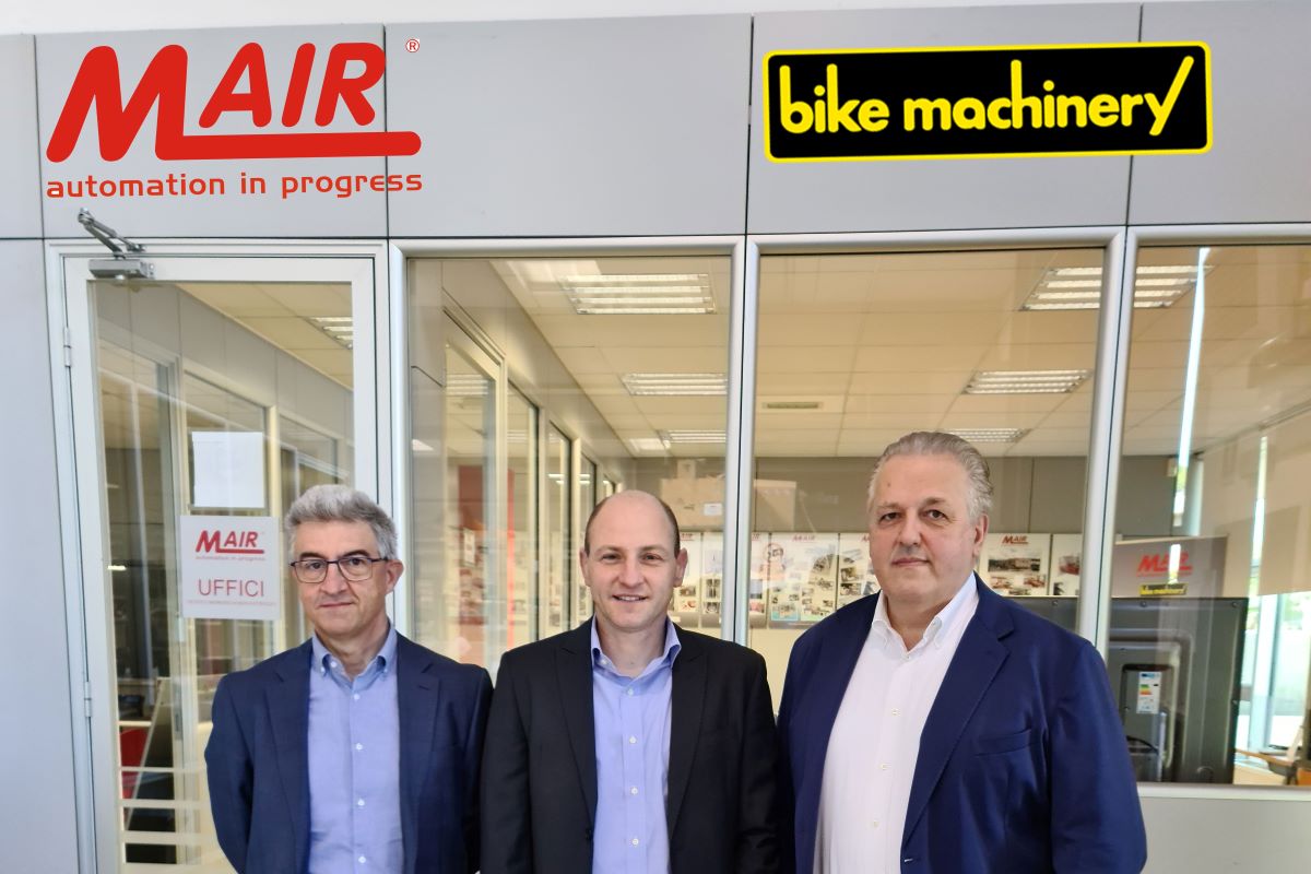 Bike Machinery將成為Mair Srl的品牌，由（左至右）副總Piergiorgio Gabellini、銷售經理Carlo Cortinovis和總裁Alfredo Longhi共同管理。照片來源／Mair