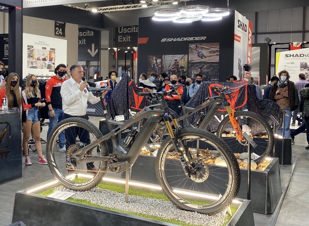 With market shares strengthening across Europe, Italian two-wheel tradeshow, EICMA is seeing the growing importance of e-bikes. Photo EICMA