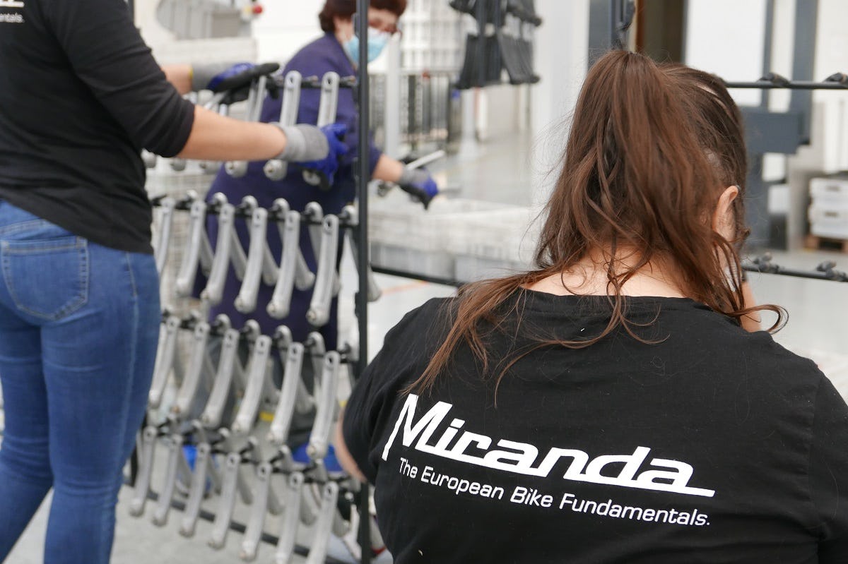 Aluminium cranks, arms and chainrings are still Miranda Bike Parts' main business. – Photos Jo Beckendorff