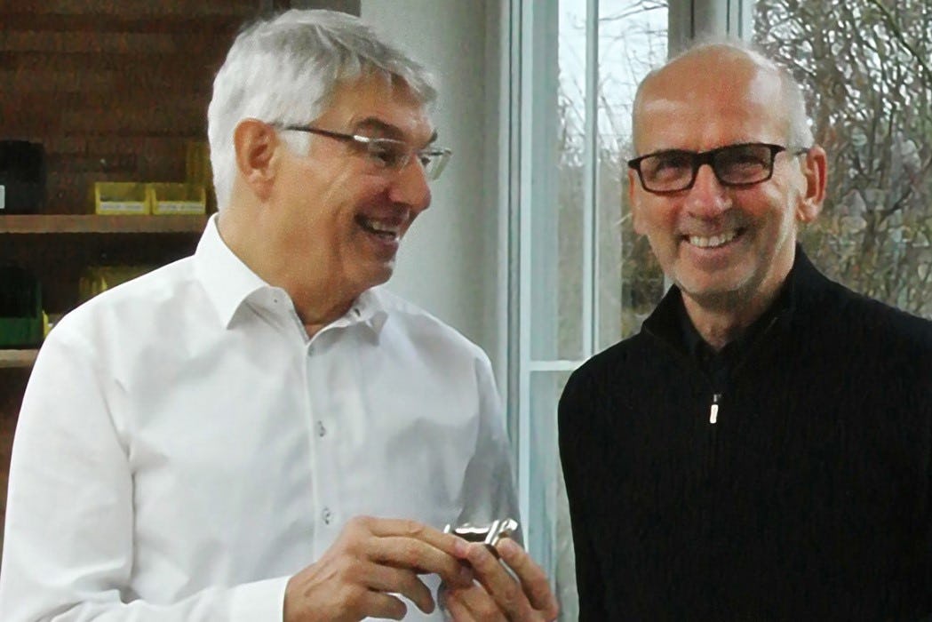 CEO’s Klaus Liedler (left) and Frank Böckmann (right) both expect to benefit from the integration of Trickstuff into the DT Swiss Group. – Photo DT Swiss