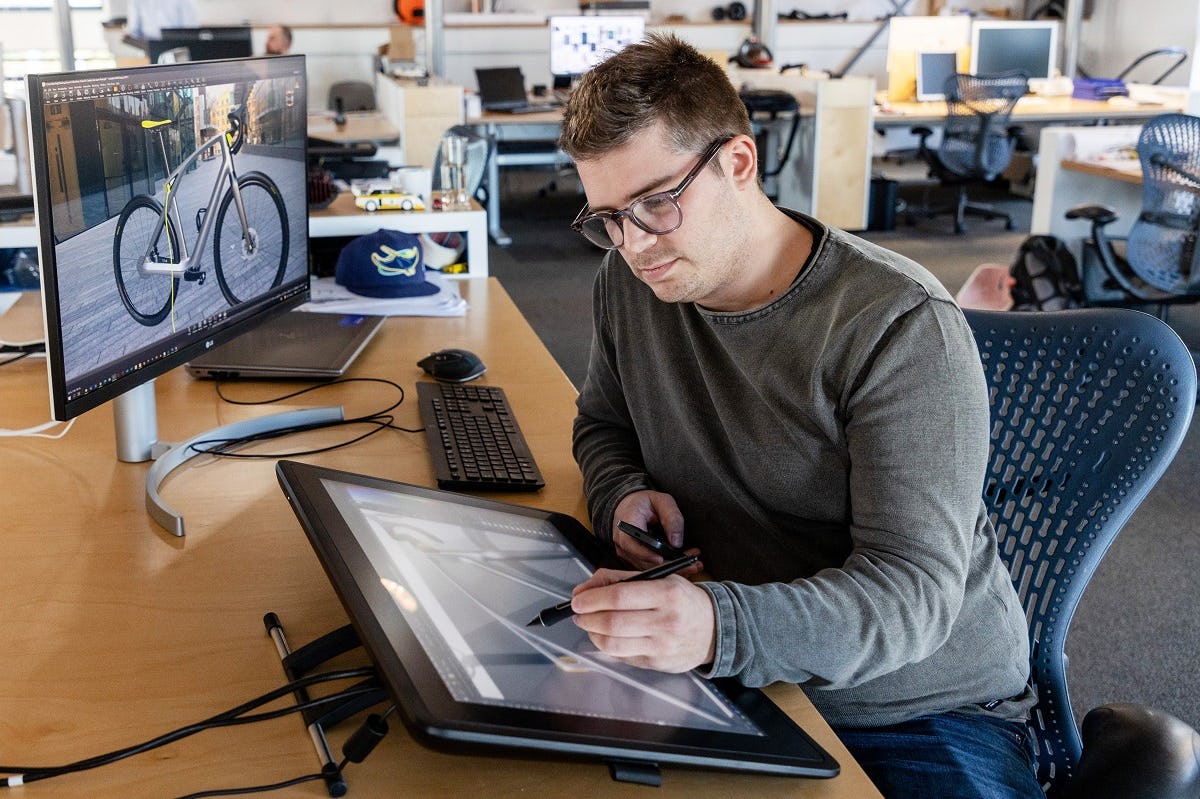 Modyn's design studio now employs sixteen people and counts Gazelle, amongst other brands, as clients. - Photos Herbert Wiggerman