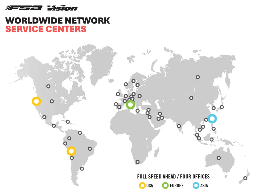 Vision has a worldwide network of service centers.
