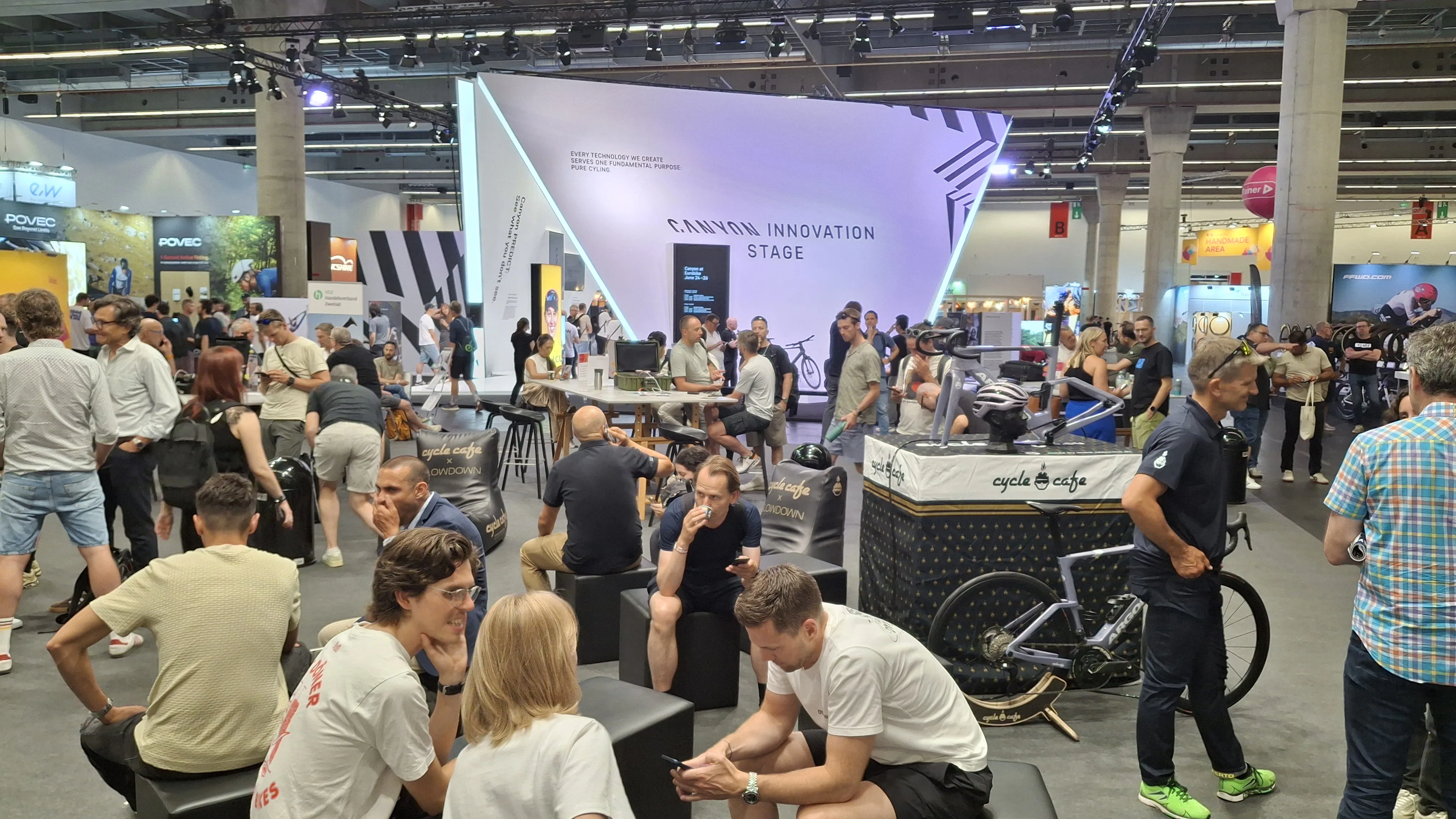 The ever-busy Cycle Café at Eurobike 2026 showed the event still served as an industry get-together. – Photo Bike Europe